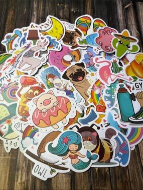 5for$10 Cute Kid-Friendly Animal And Cheery Colorful Mixed Lot of 50 Stickers